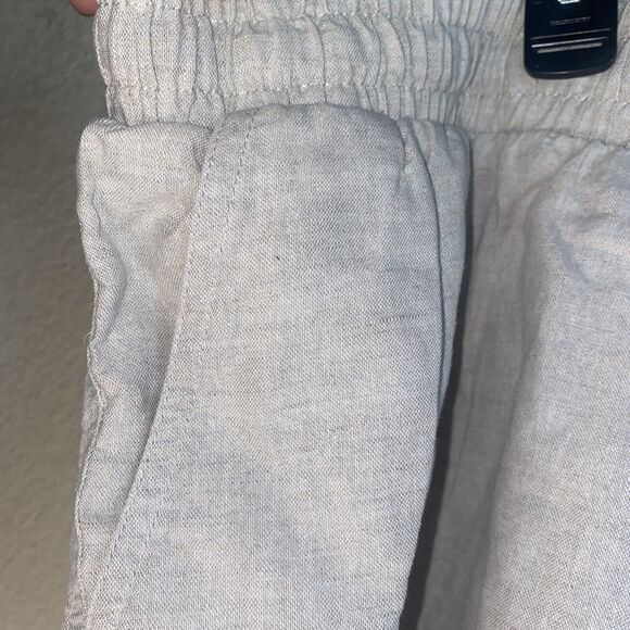 New Women linen shorts 3X Drawstring Tan Khaki light lagen cottage travel - Picture 4 of 9